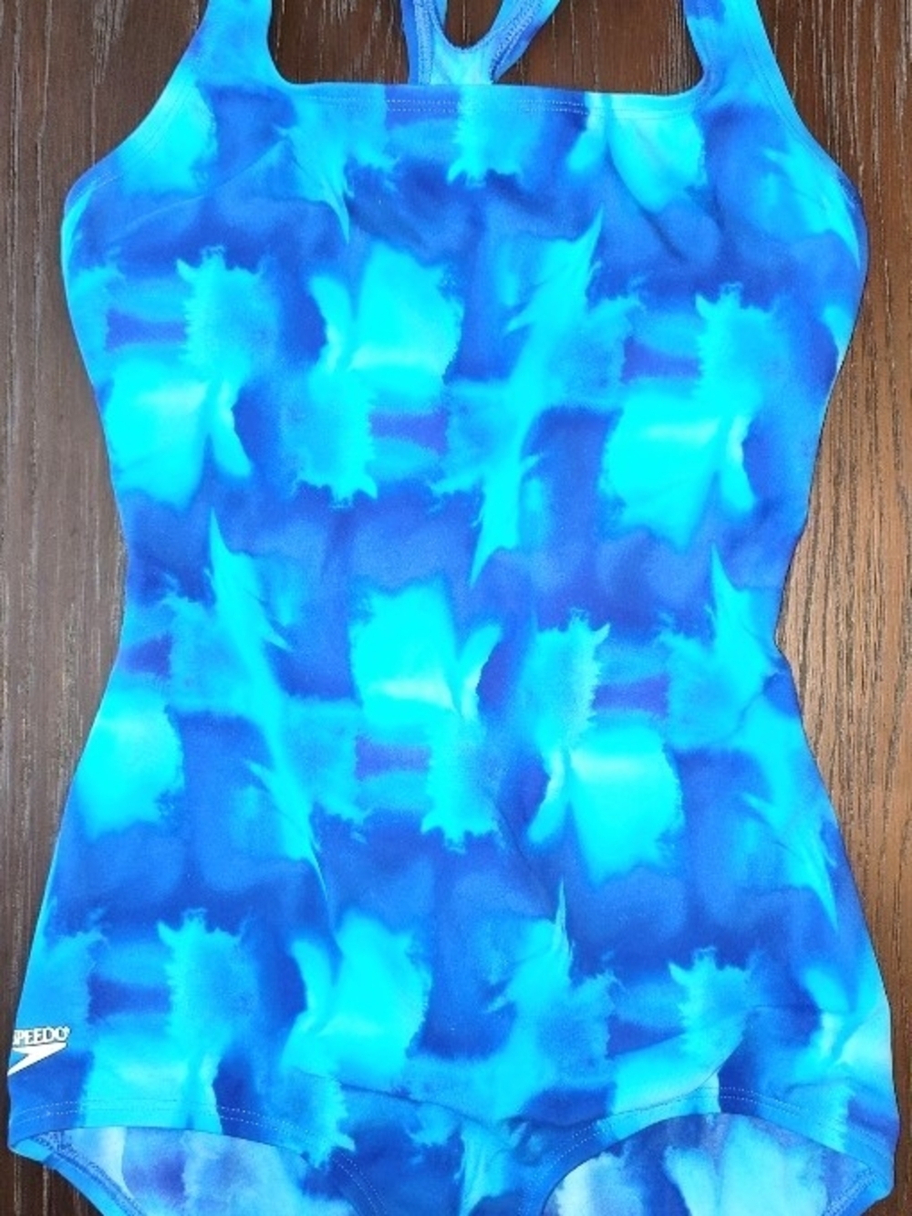 Speedo Women's Blue Abstract One-Piece Size 10
